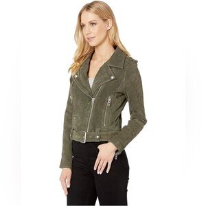 Blank NYC Women’s Suede Moto Jacket in Herb Size: M
